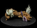 Mitlaensis Air Plant with Raw Amethyst & Amethyst Tower on Natural Driftwood